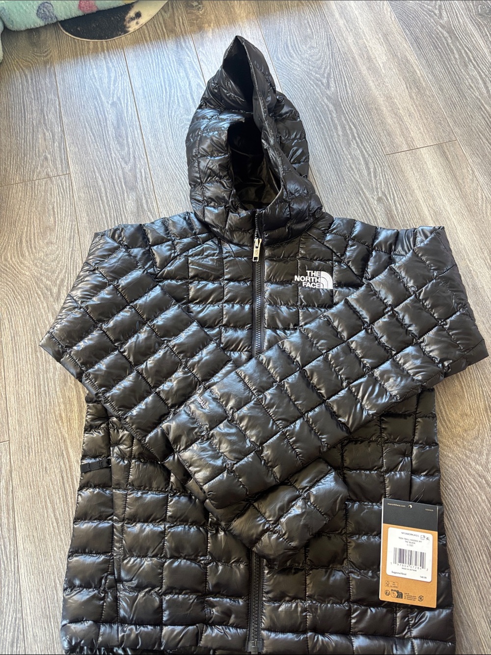 The North Face Black Quilted Kids' Packable Hooded Puffer Jacket